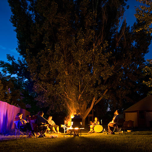 Members of Church of the Sacred Circle Gather for Drumming and Fire Circle in Utah