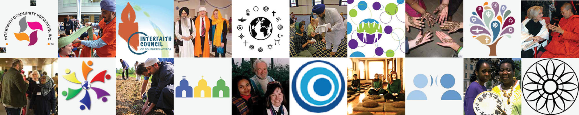 Banner of interfaith images and interfaith org logos