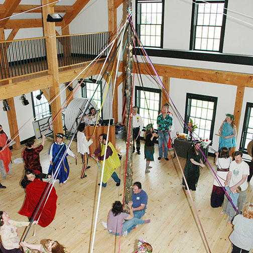 Indoor Maypole in Celebration of Spring for May Day